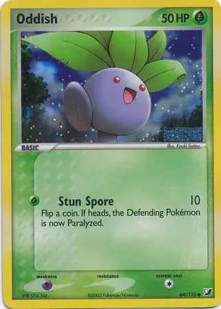 EX Unseen Forces Oddish #64/115 reverse holo